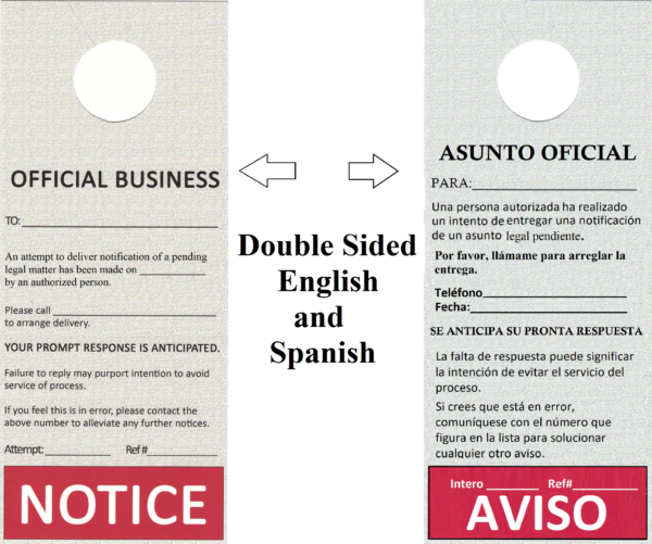Official Business Door Hangers (English/Spanish)